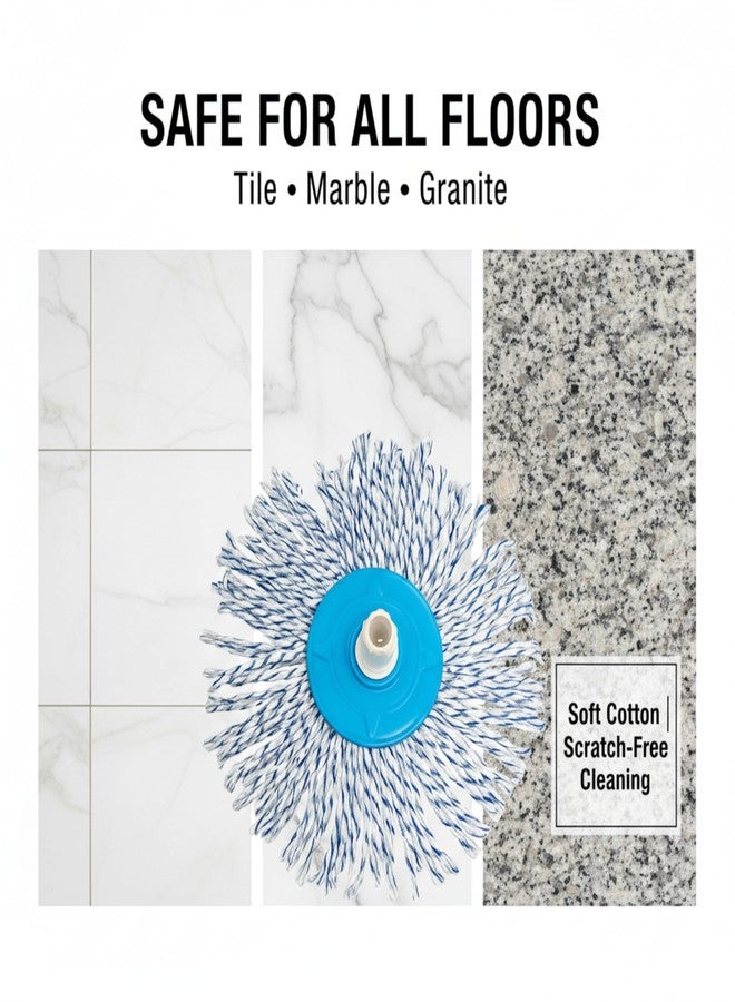 FPC Mop Refills for Floor Cleaning | Suitable for Wet & Dry Mopping in Home Office Shop | Strong Cotton Strands for Tile, Marble & Granite Floors | Easy Fit & Durable Multicolor Refill | 6" Pack of 1 - Image 3